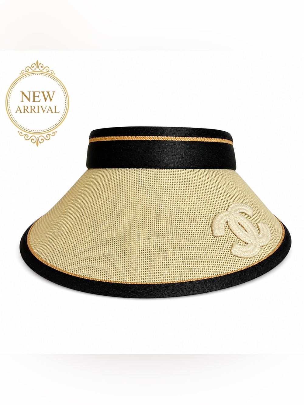 🌴 Women’s Straw Sun Visor – Beige & Black 🌴
✨ Elegant • Timeless • Resort Lux